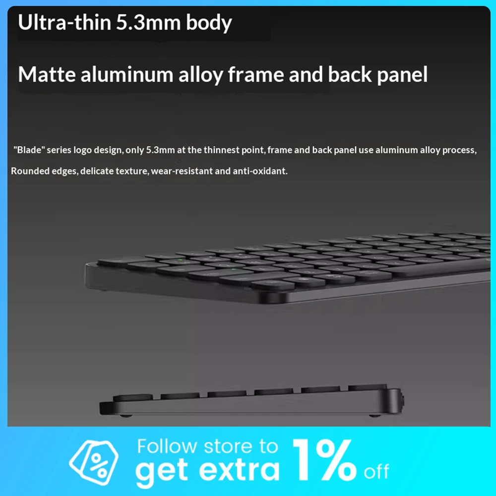 

Беспроводная клавиатура Rapoo E9350L, 500 мАч, тонкий корпус толщиной 5,3 мм, офисная клавиатура, многорежимное беспроводное подключение, аксессуары для ПК