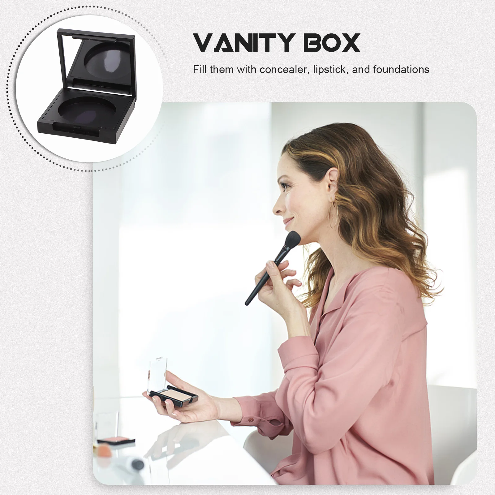 

4pcs Mute Blush Boxes Makeup Accessories Eyeshadow Containers 36.5mm Diameter Plastic Travel Makeup Accessories Empty Pans