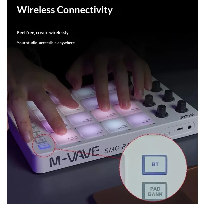 In Stock Hot M Vave Smc Pad 16 Pad Midi Controller Portable Beat Pad Midi Keyboard For Music Production Arrangement