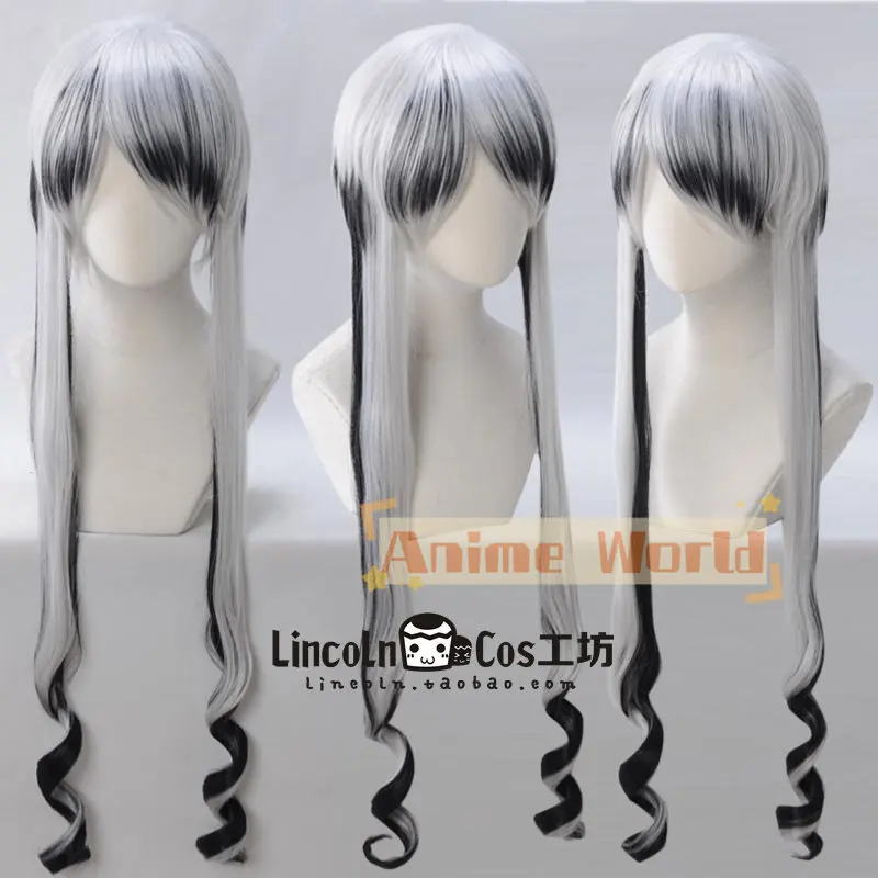 

Anime Black Crystal Cosplay Wig Halloween Carnival Party Props Synthetic Hair Heat Resistant Fiber + Wig Cap