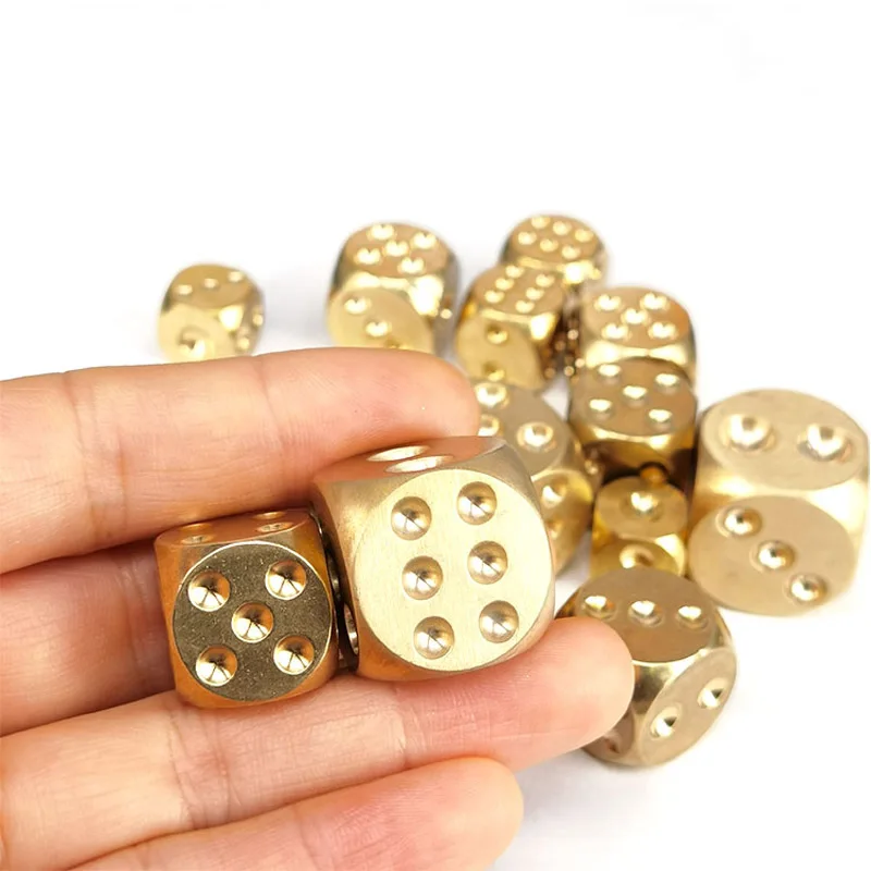 3PCS Pure Copper Dice Funny Games For Party Bar KTV Chess And Card Supplies Stress Relief Toys For Anxiety ADHD Adults