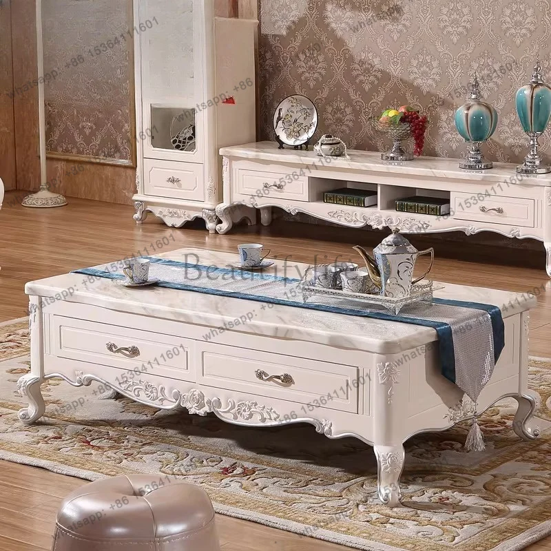 Factory Direct Sale Aesthetic Designer Coffee Table Living Room Space Saving Minimalist Side Table Standing Drawers Mesa Auxilia