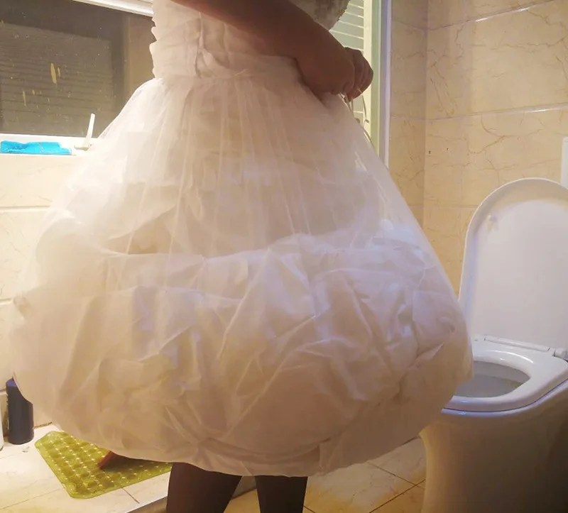 Gather Skirt Slip New Bridal Wedding Dress Petticoat for Toilet Underskirt Save You From Water