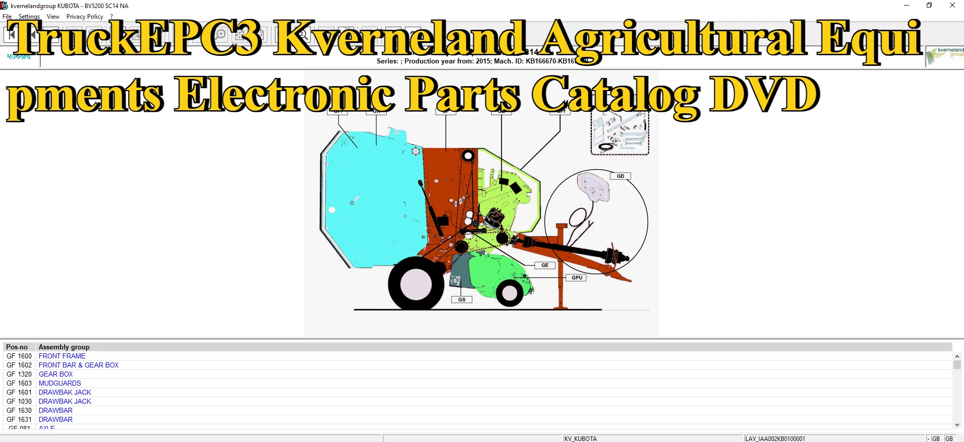 

TruckEPC3 Kverneland Сельскохозяйственное оборудование Электронные детали Каталог DVD