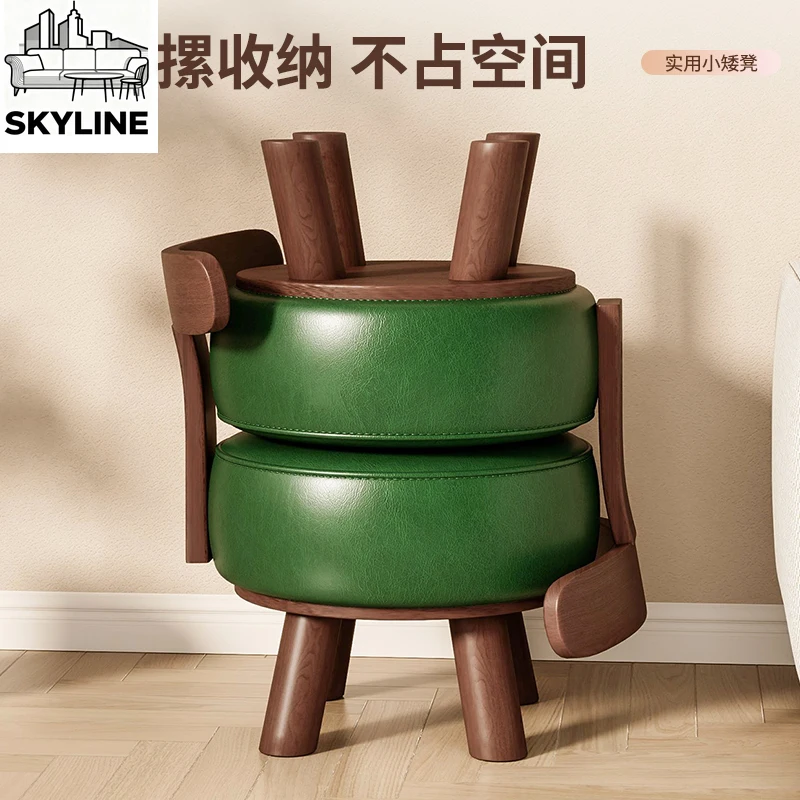 الدورية كرسي خلفي خشب متين المنزلية كرسي صغير غرفة المعيشة أريكة البراز الأطفال كرسي دوار تغيير الأحذية البراز