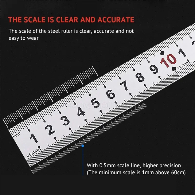 

5pcs 30cm Ruler Construction Tools Measuring Instruments Metric inch Double-sided Scale Steel Plate Ruler Stainless Steel