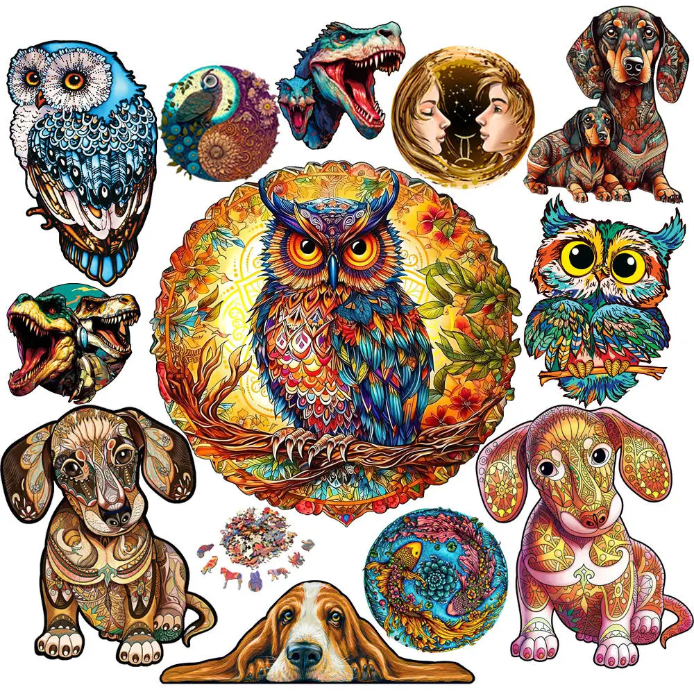 Деревянные головоломки «сделай сам» для детей и взрослых, деревянные головоломки с изображением совы, высокое качество, головоломки для собак, умные игрушки