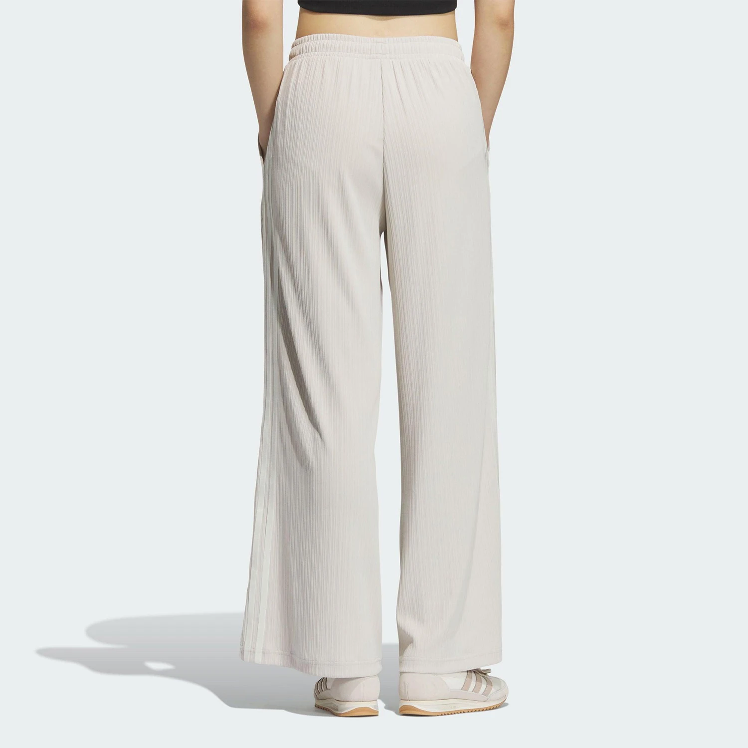 Oryginalne damskie spodnie sportowe Adidas z trzema paskami, dzianinowe, luźne, codzienne, model KB8949