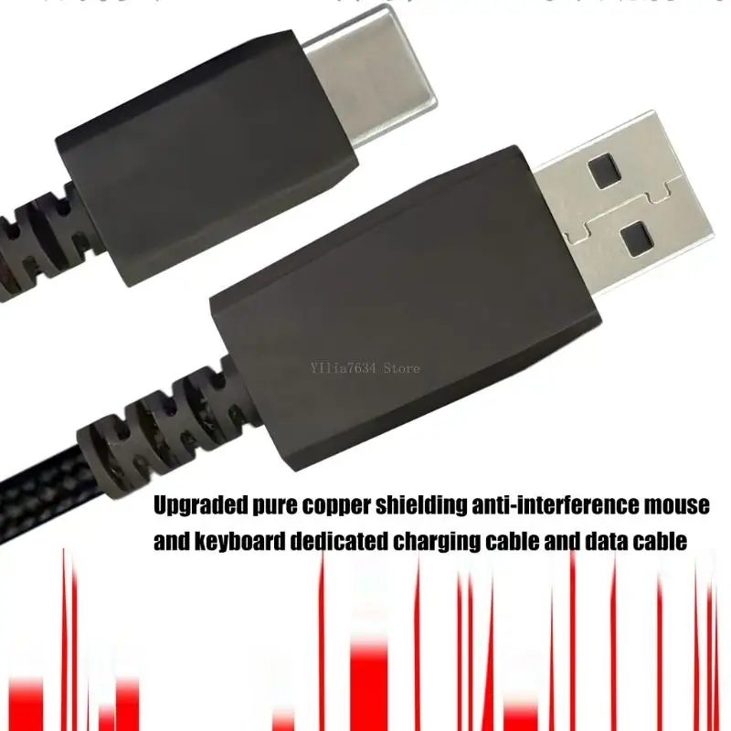 Cable carga datos ratón USB a tipo C, repuesto para línea ratones ROG Spatha X