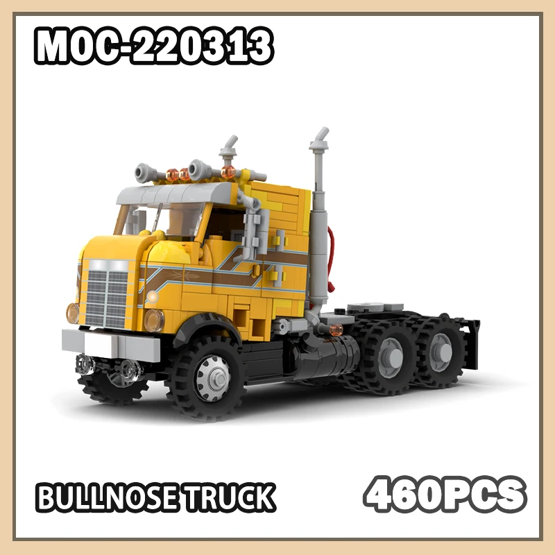 

MOC-220313 Urban Engineering Series Bullnose Truck Building Block Classic Transport Truck Model Brick Set Creative Gifts 460PCS
