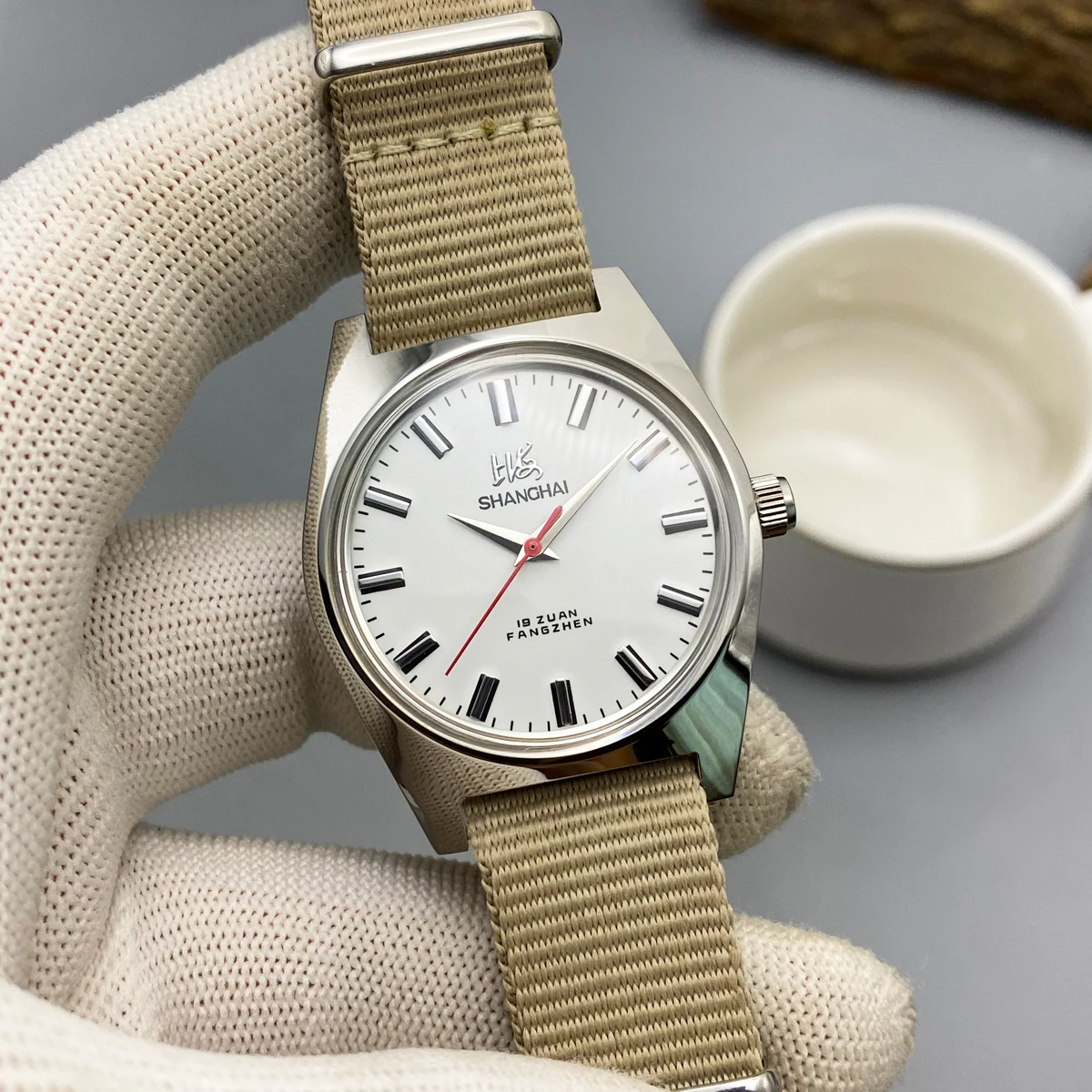 ساعات شنغهاي 36 ملم ساعة يد ميكانيكية للرجال موديل 7120 دروبشيبر