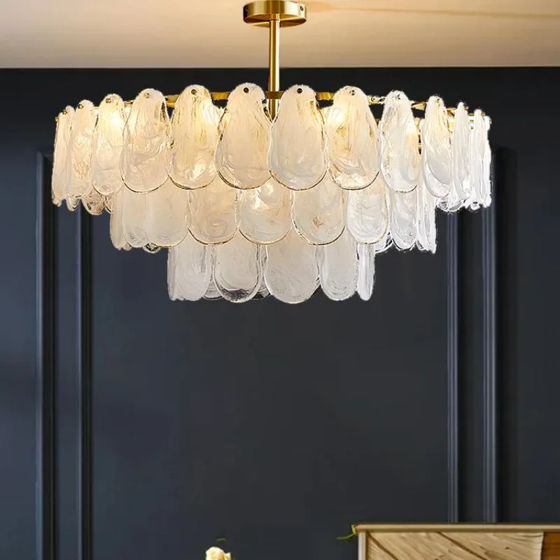 

Living room modern light luxury dining room, chandelier, bedroom crystal chandelier cream wind led light