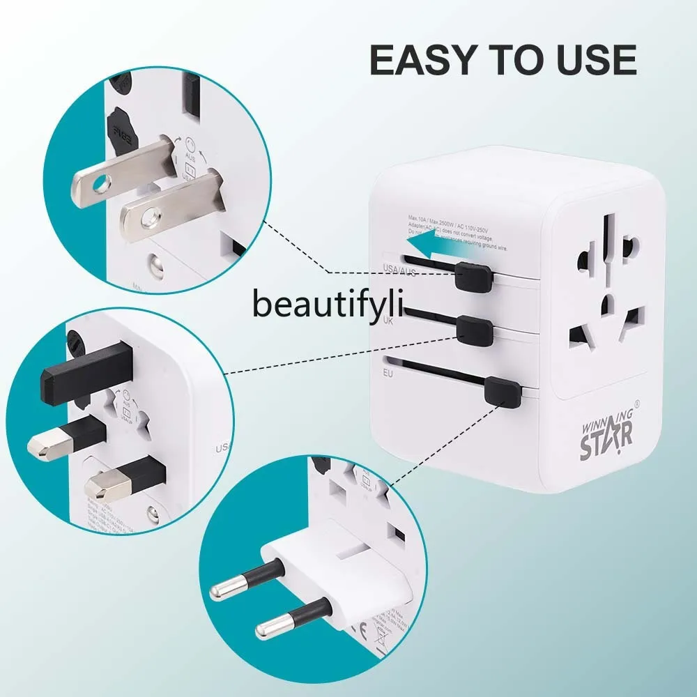 Small mini multi-vacancy with USB multi-function British, European and American universal adapter plug