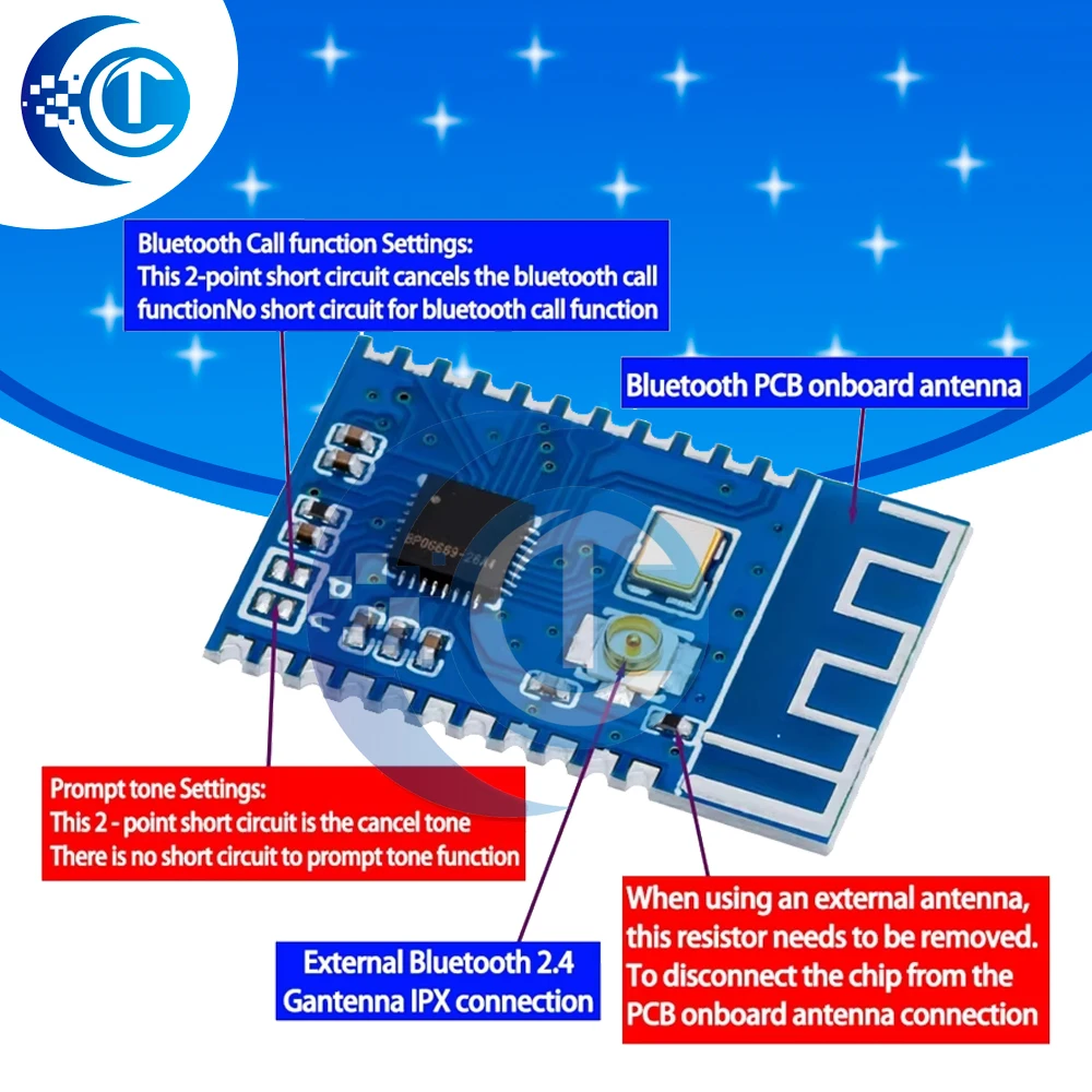 Bluetooth 5.0 Wireless Stereo Audio Receiver Module Multifunctional Stable Connection DIY Audio Adapter 1~5PCS