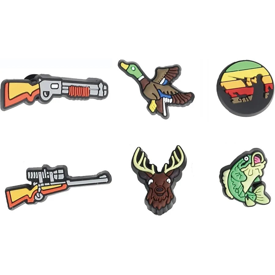 

Набор подвесок для охотничьей обуви-пистолет для животных, олень, утка, рыбалка, набор подвесок для папы, украшение из ПВХ