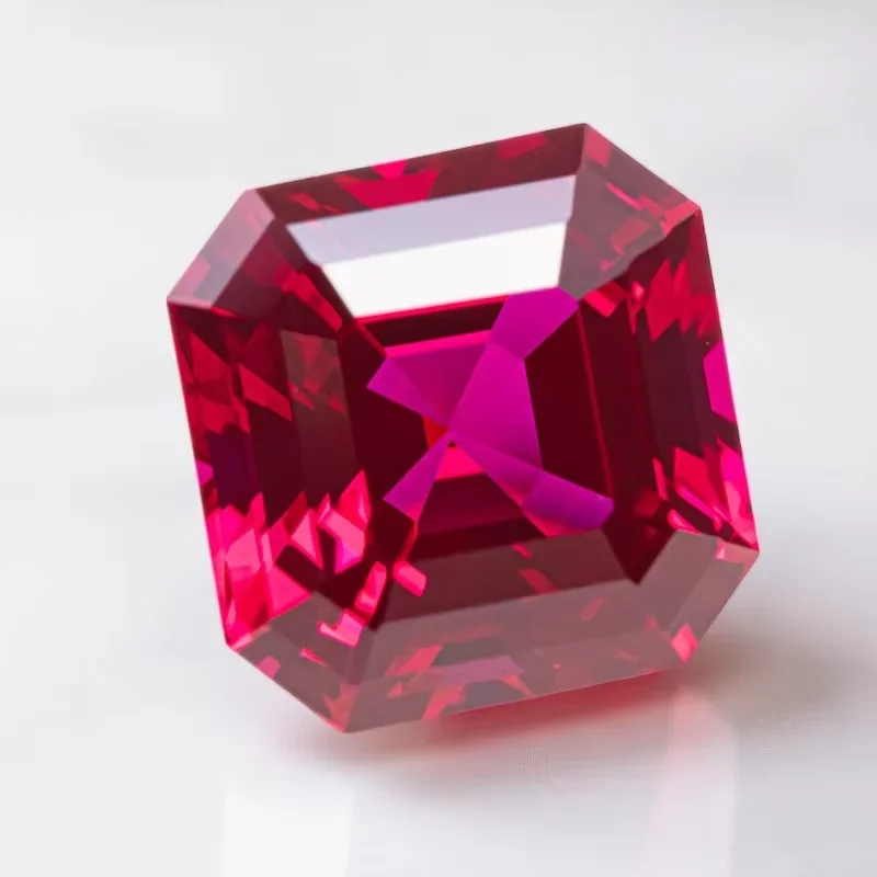 

Lab Grown Ruby Asscher Cut Multiple Sizes Top Quality for Earrings Ring Diy Jewelry Making Selectable AGL Certificate