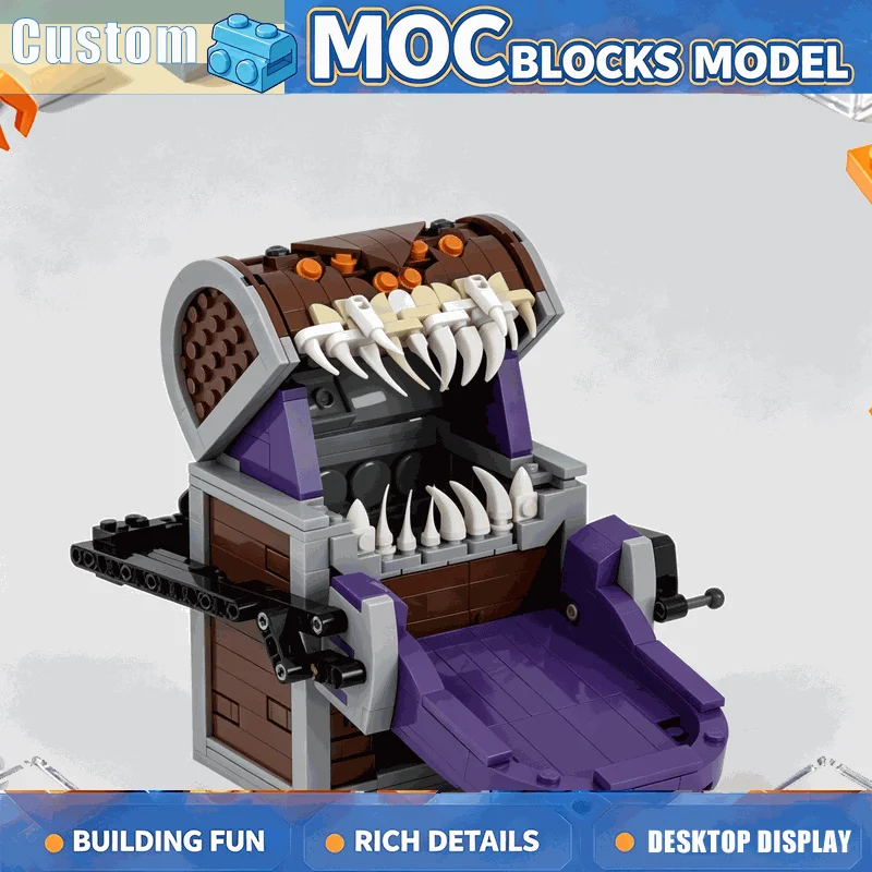 NEW 586PCS Fantasy Treasure Chest Dice Tower Building Blocks Interactive Tabletop Game Accessory DIY Assembly Model Display Gift