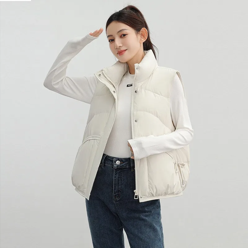 Women's Fall Winter Top Coat Jacket Vest Down Jacket Duck Down Light Warm Vintage Simple Designed Fashion Soft Niche Versatile