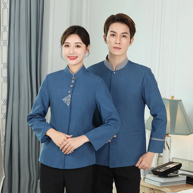 Hotel Guest Room PA Aunt Uniform Short Work Clothes Property Housekeeping Hospital Cleaner Long Sleeve