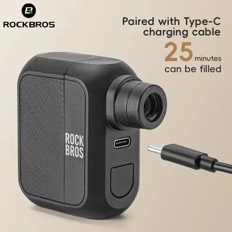 ROCKBROS Local Shipping Bike Mini Electric Pump 100PSI Fast Inflating Compact Portable  Air Pump Type C Charging Powerful Power