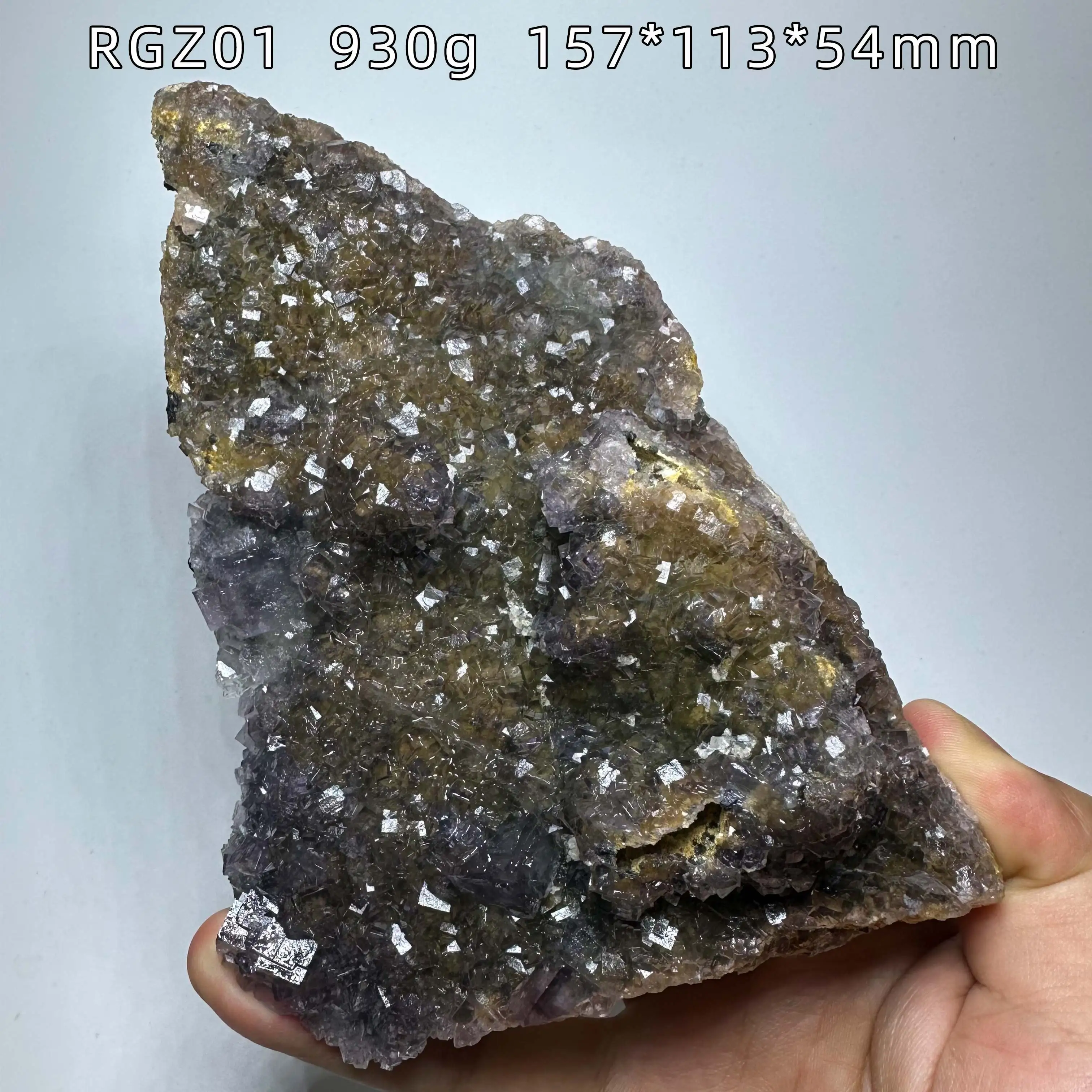 Natural Sunlight purple Fluorite With Pyrite Mineral Specimen Teaching Reiki Healing Stone Home Decor