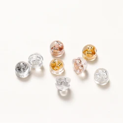 20 stuks siliconen rubber oor terug stoppers hamburger oordopjes voor sieraden maken DIY 18K vergulde messing oorbel gevuld benodigdheden