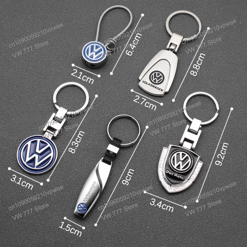 1pcs Car Logo Key chain Metal Aluminum Alloy Leather Belt Rope Key Ring Creative Fashion Accessories for Volkswagen