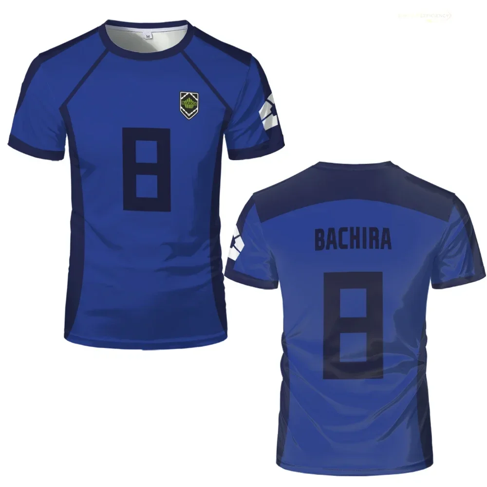 Camiseta de futebol de Anime japonés Blue Lock Isagi Yoichi، camiseta de Cosplay Hyoma Chigiri Meguru Bachira