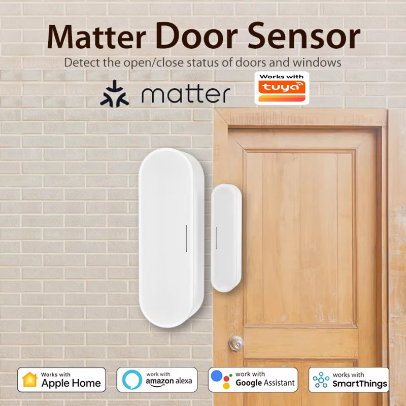 Tuya Matter Thread Door Window Sensor USB Powered Matter WIFI Door Sensor Work With HomeKit Alexa Google Home Smart Home