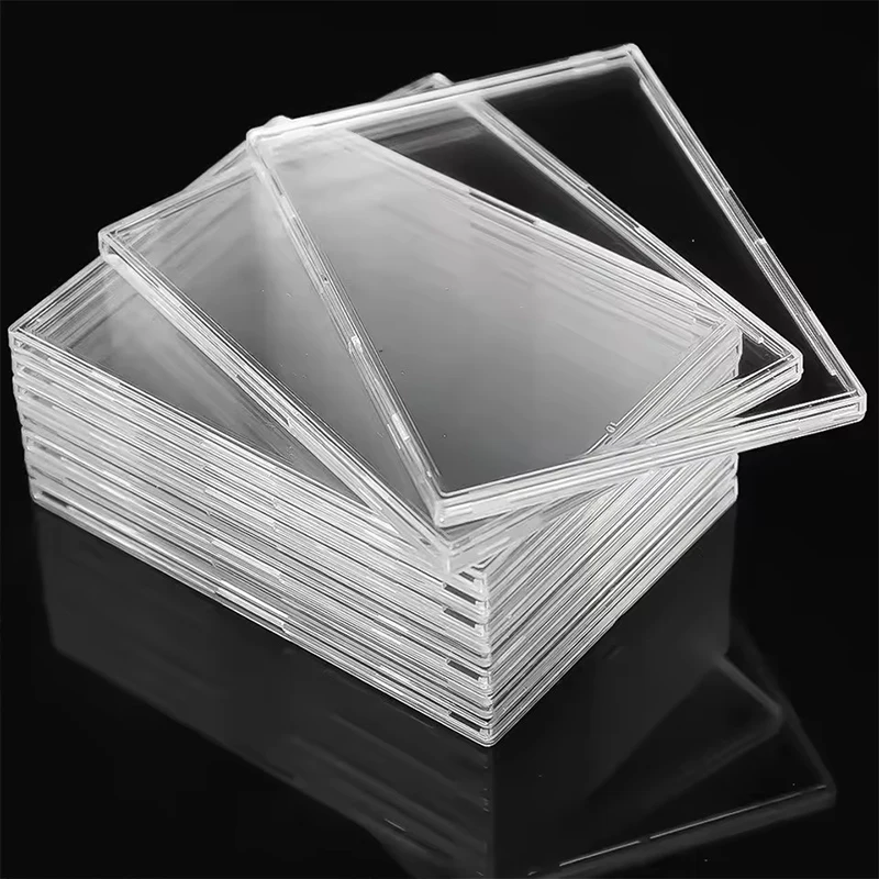 Clear Acrylic Card Protector Case, Snap Type Game Sports Trading Card Display Case Holder, Photo Protective Sleeves Not Magnetic