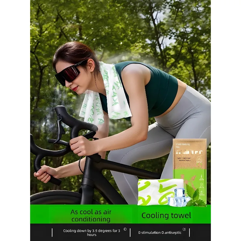 

Mint Cold Sense Cooling Towel for Cycling & Running Sweat Absorbent Neck Wrap Heat Relief Outdoor Sports Towel
