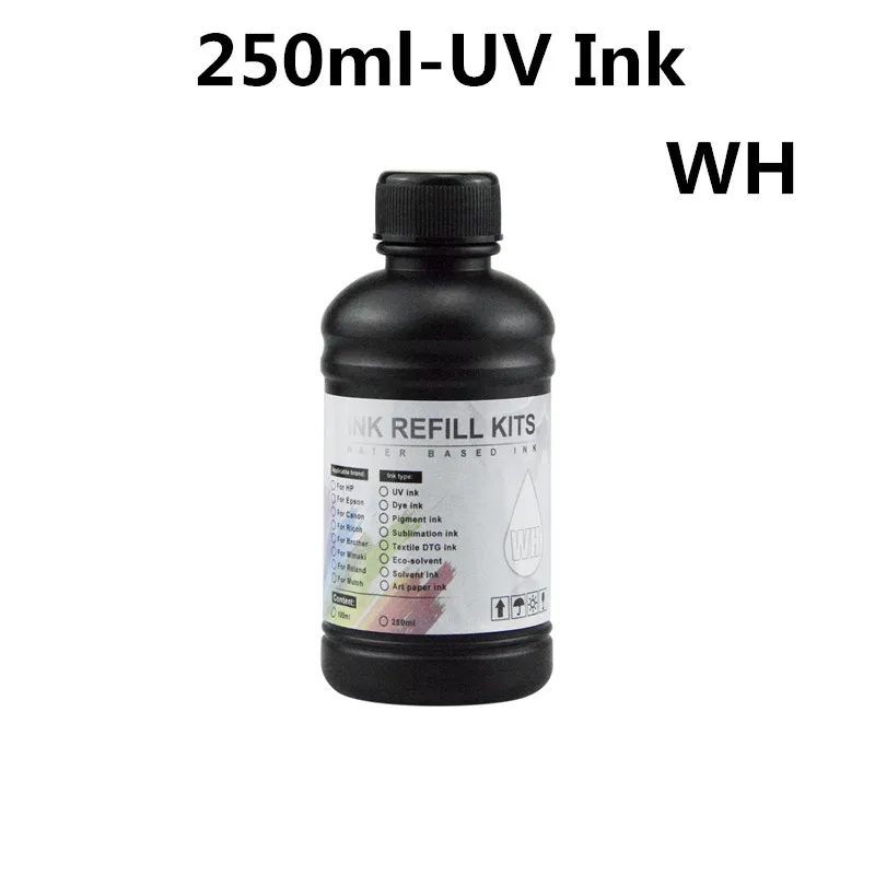 Soft Ink 250ml/Bottle LED UV Ink For DX4 DX5 DX6 Printhead For Epson L800 L805 R1390 R1400 R1410 4800 i3200 Universal UV Printer