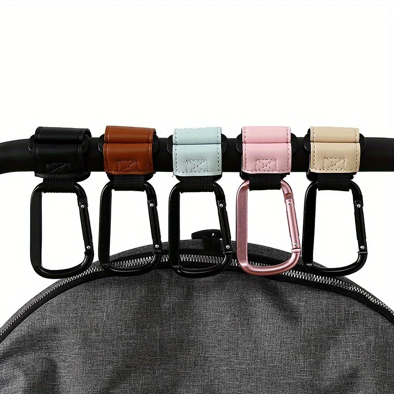 خطاف حقيبة حفاضات الأطفال، عربة أطفال متعددة الوظائف، خطاف قابل للتعديل من جلد البولي يوريثان، عربات يدوية وخطاف تخزين عربة الأطفال.