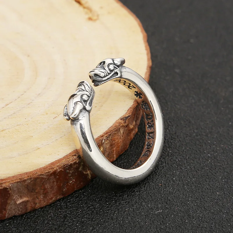 silver ornament personalized men's and women's vintage Thai silver faucet ring couple couple rings open index finger ring gift