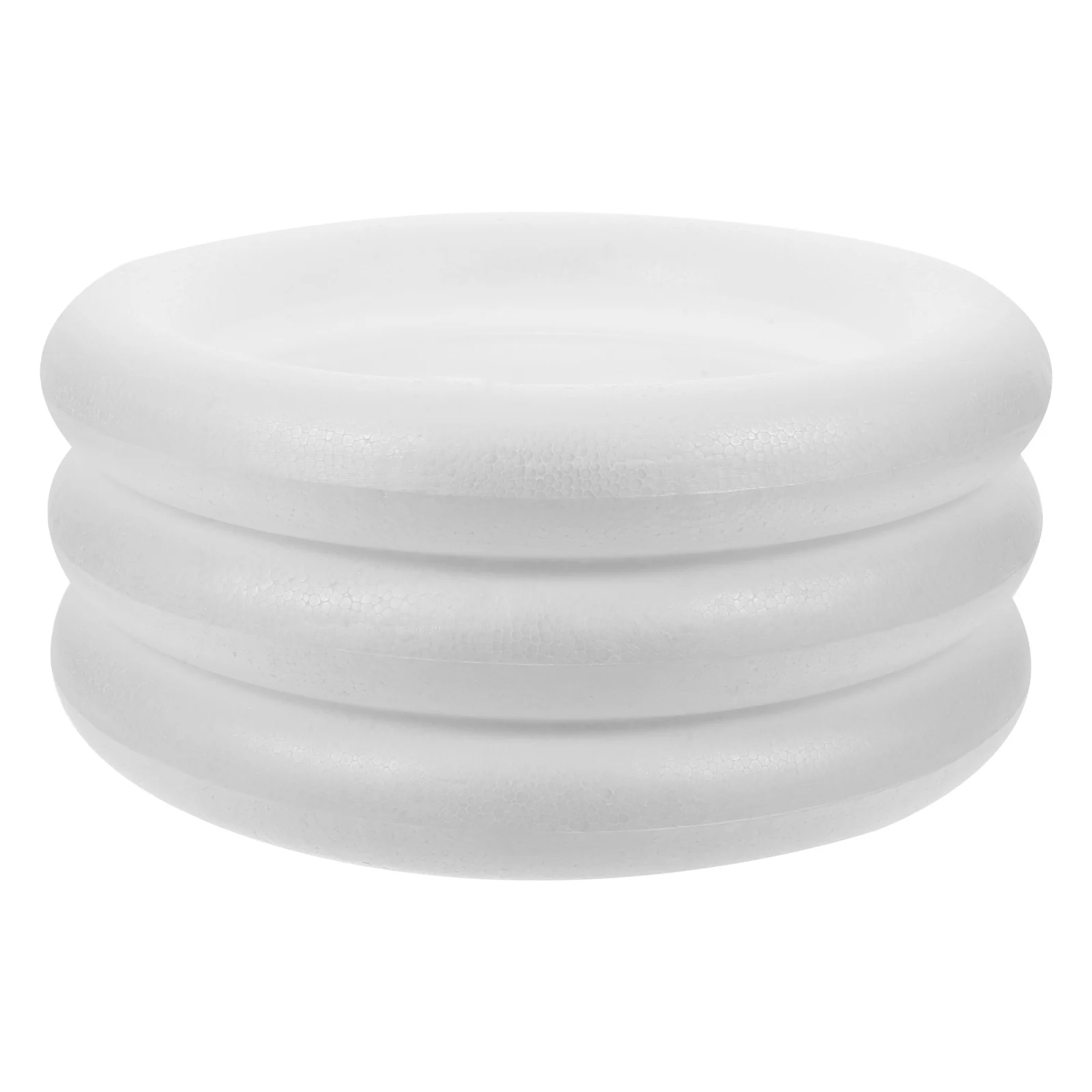 

3 PCS The Ring Solid Circle Small Art Painting Supplies Wreath Foam Diy White Craft Round Child