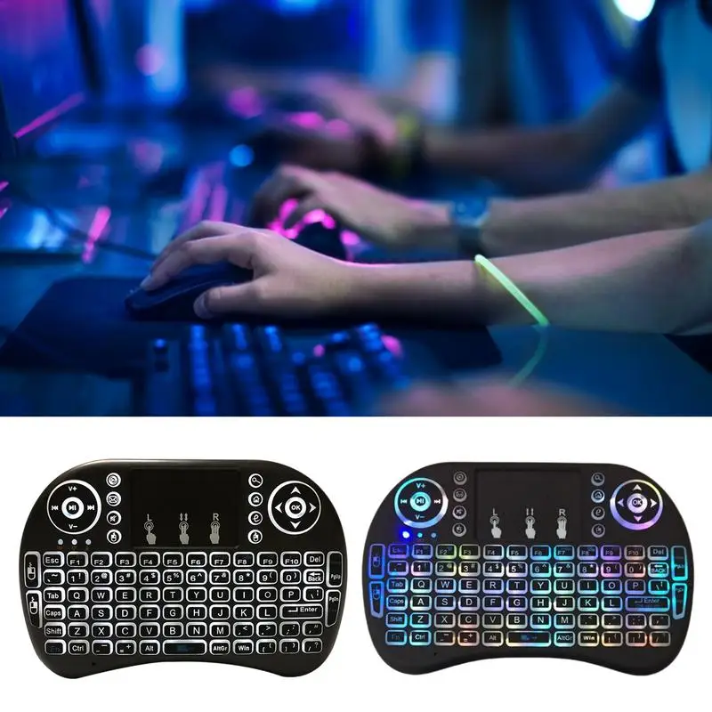 Cool Backlit I8 Mini Air Mouse 2.4G Wireless Keyboard Touchpad English Russian Spanish French Remote Control For Andr-oid