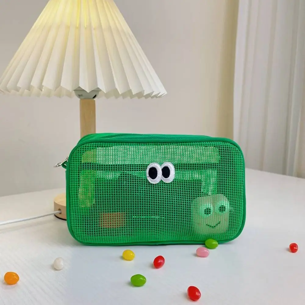 

Capacity Cute Eye Pattern Transparent Toiletry Bag DIY Shoulder Bag Korean Storage Bag Mesh Cosmetic Bag Women Cosmetic Bag