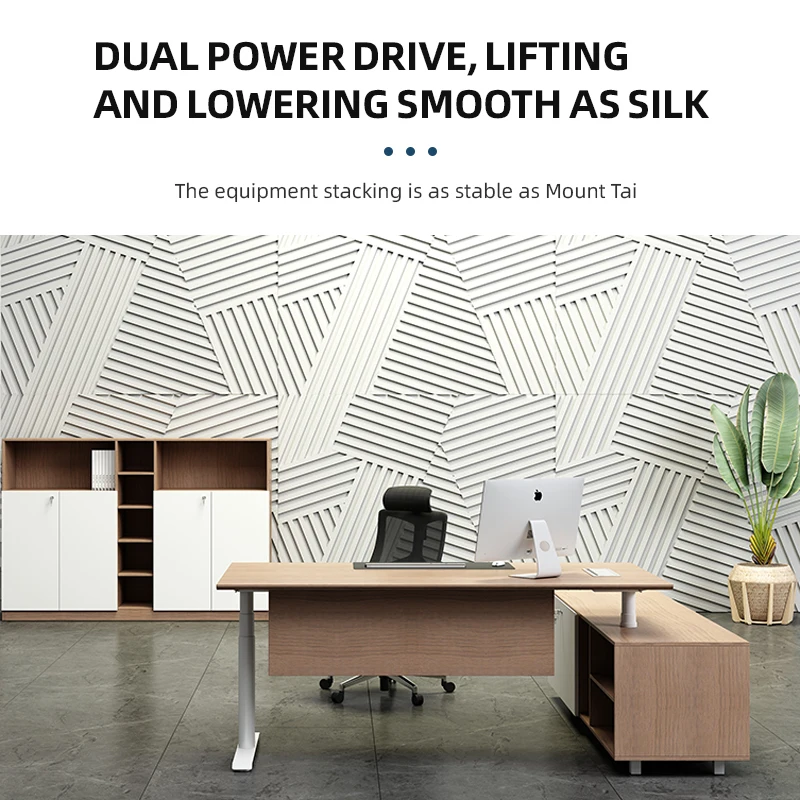 Modern Design Dual Motor Three-Section Height Adjustable Office Desk Frame with Durable Round Legs Easy Assembly