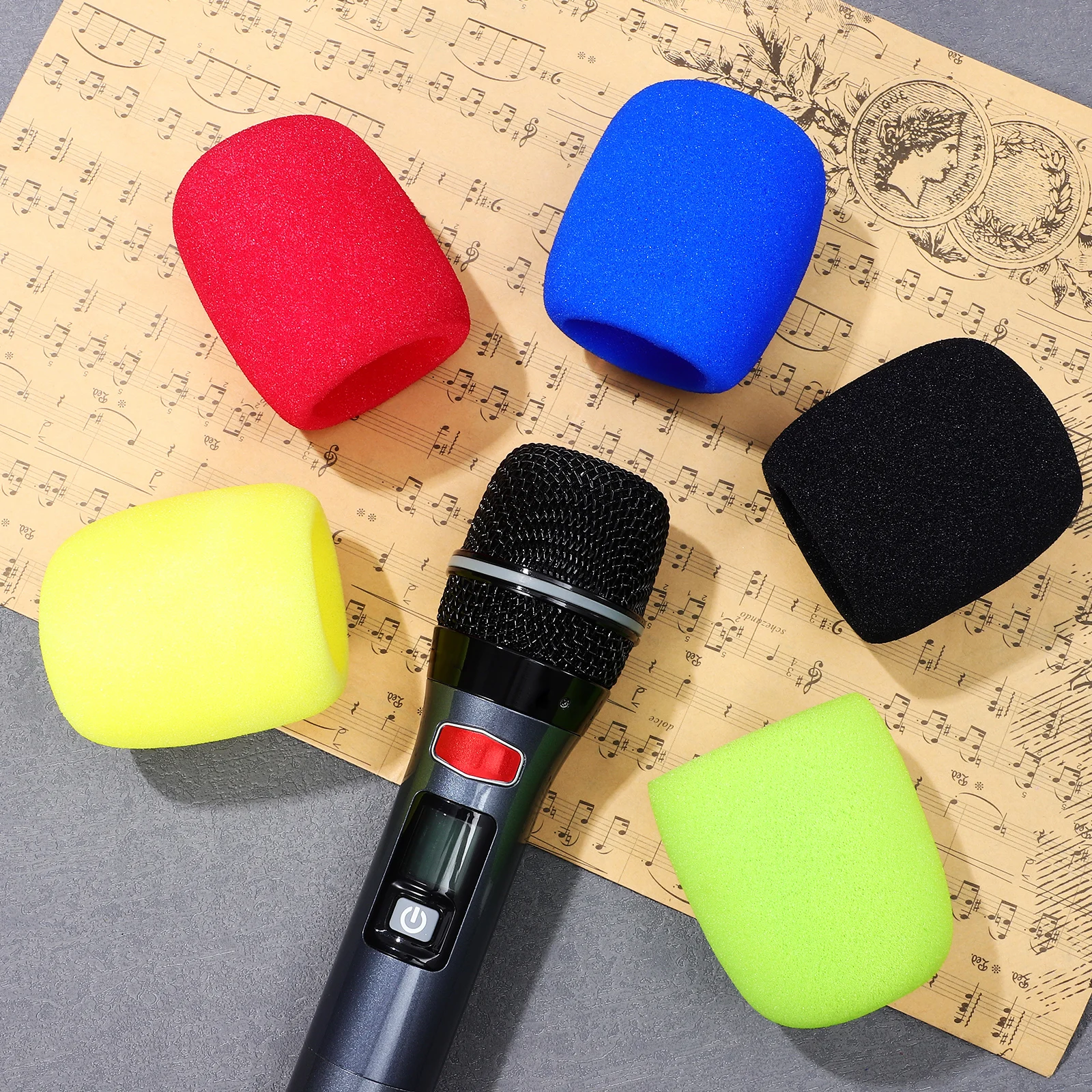 

10Pcs Durable Mic Cover Thick Sponge Microphone Accessories 38mm for Indoor Outdoor Activities Mic Sponge Protective Cover