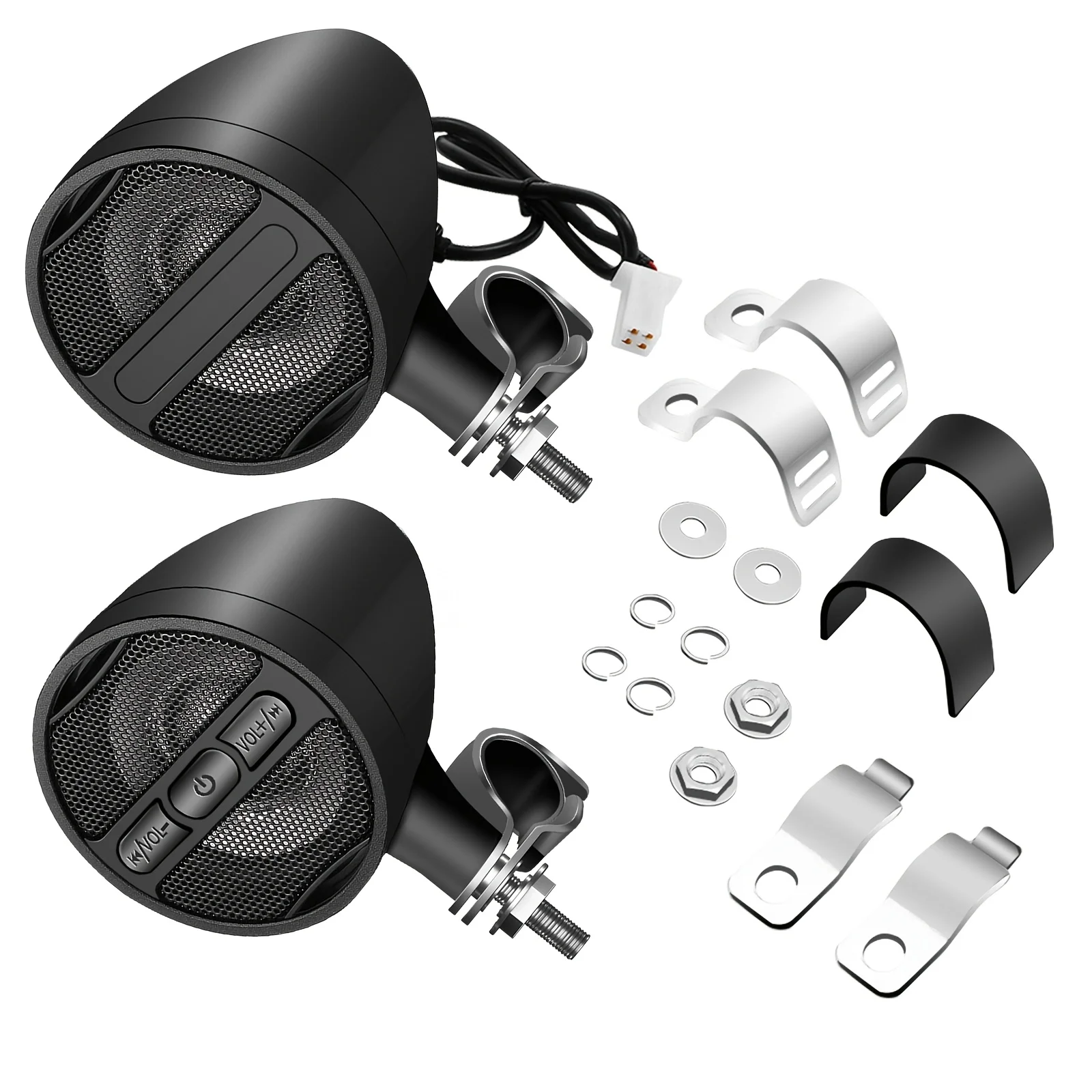 

Motorcycle Speaker Waterproof Bluetooth Audio System with USB AUX MP3 Player, 12V Remote Control, Fits 1 to 1.3 Inch Handlebar