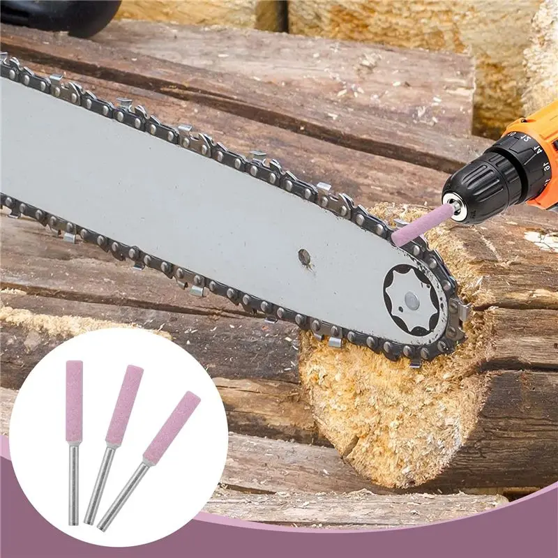 A08R-16Pcs Chainsaw Sharpener Grinding Stones 4.8Mm Sharpening Tool Stones Burr Chain Saw Grindstone File Replacement Tools