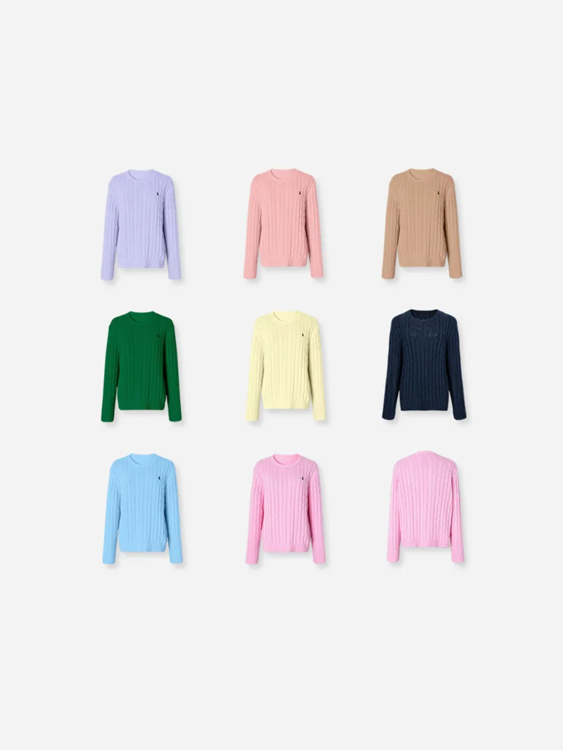 

Женская трикотажная одежда больших размеров: хлопковый джемпер с круглым вырезом и вышивкой, весна 2026, комфортный, дышащий, с длинным рукавом, повседневный стиль