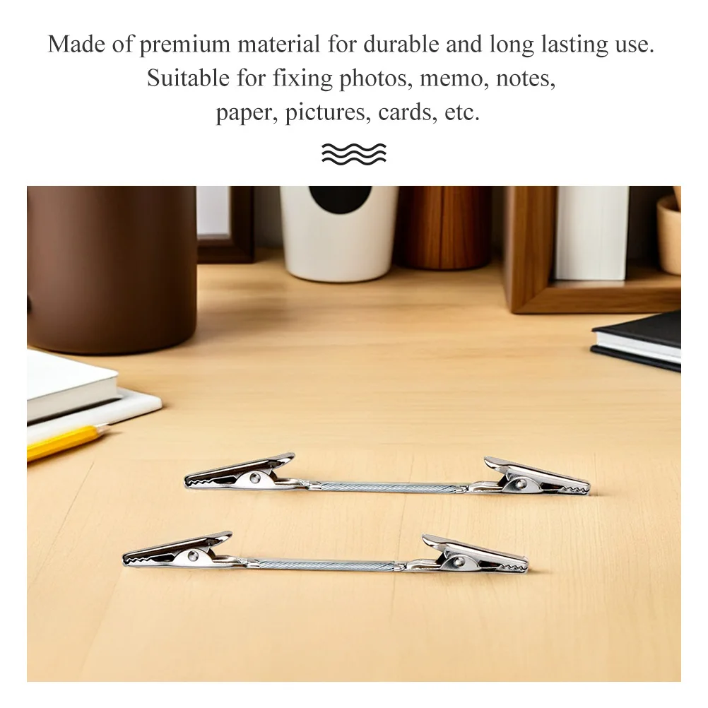 12Pcs Dual Head Alligator Clips Heavy Duty Metal Note Clamps for Fixing Photos Papers Postcards DIY Project Supplies