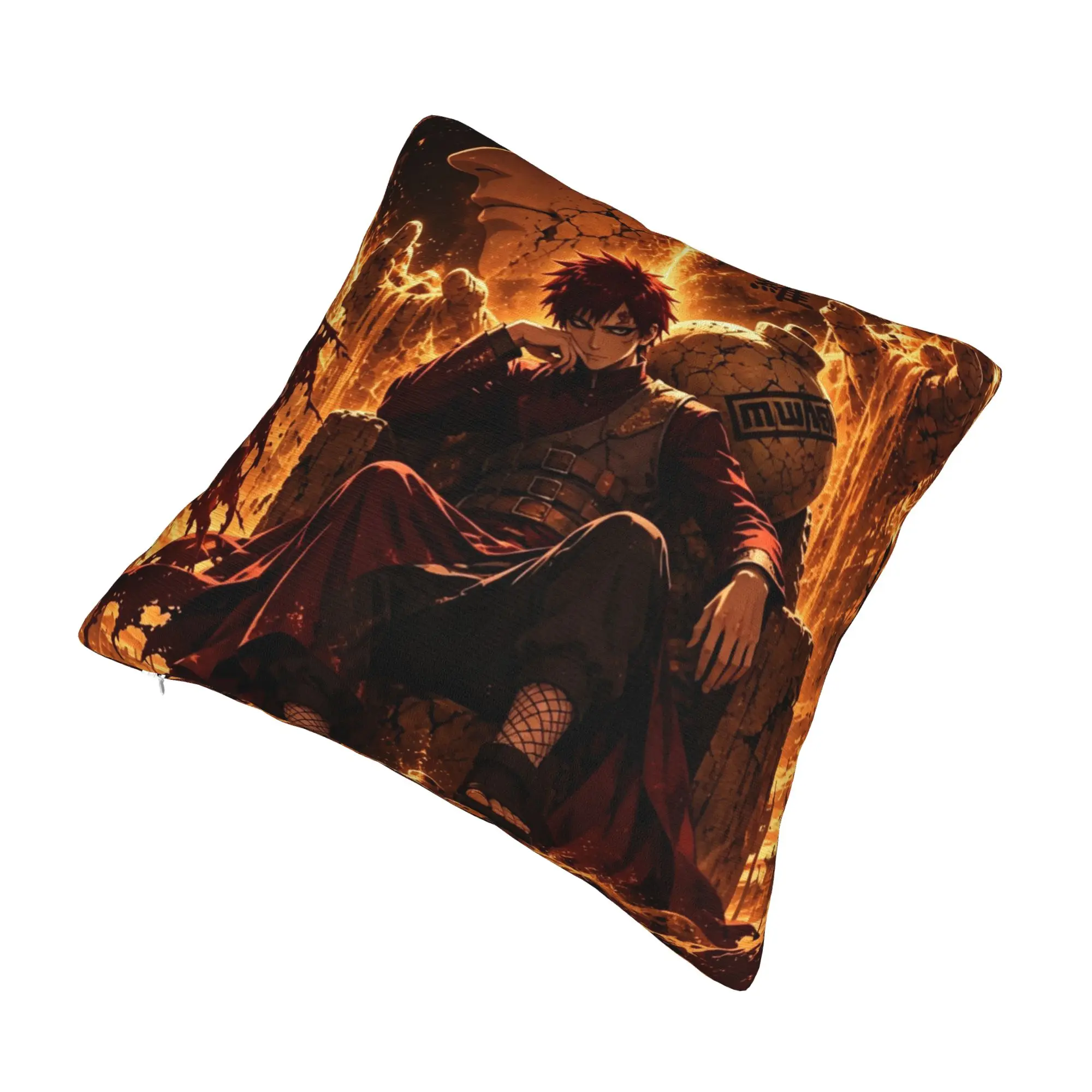 Modern N-Narutoes Gaaras Sofa Cushion Cover Soft Cool Anime Pillow Case Living Room Decoration