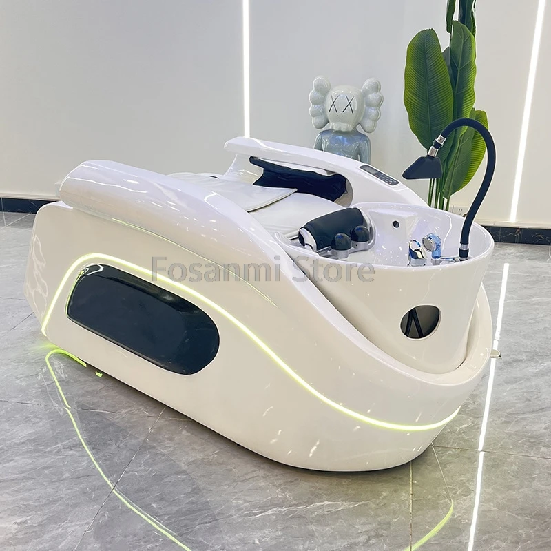 Luxury Intelligent Electric Massage Shampoo Bed With Fully Automatic Body Massage Fumigation Steam Water Circulation Massage Bed