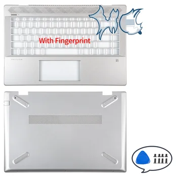 New Laptop covers For Pavilion 14-CE TPN-Q207 bottom shell and keyboard shell laptop parts replacement silver