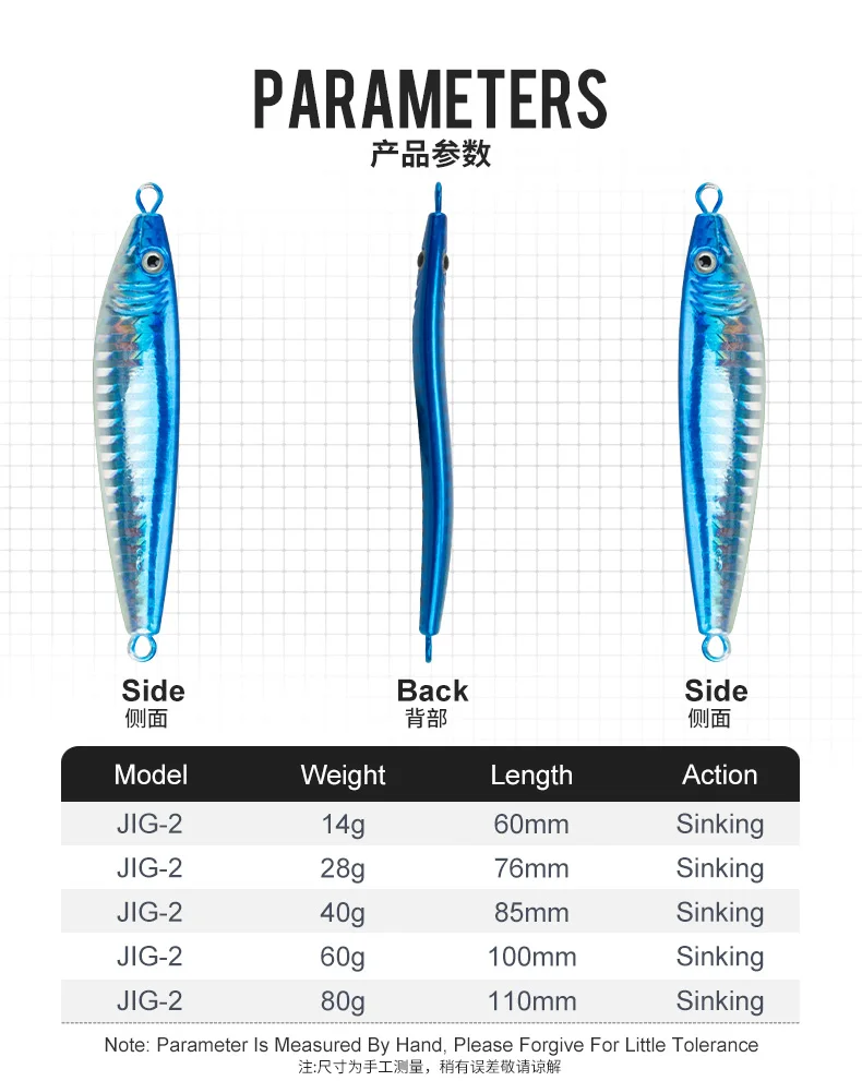 OBSESSION J2 Hartmetall-Jigs 40g 60g 80g 1 Stück Sinkender Angelköder Leuchtender Schnellfall-Jigköder Tiefsee-Jig-Angelköder – Detail 3