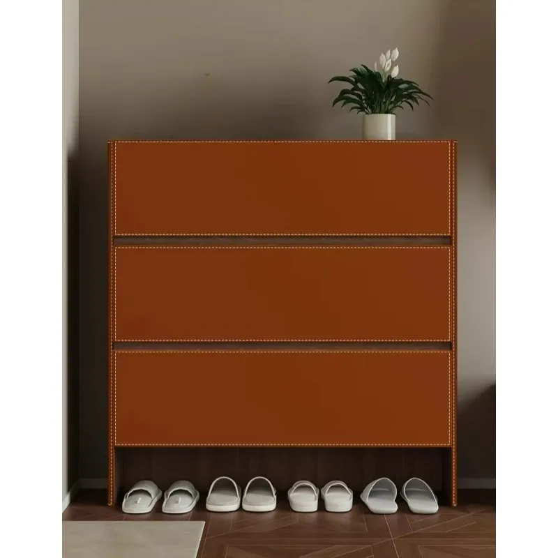 LTT Italian minimalist ultra-thin shoe cabinet, corridor storage at the entrance of the home, tipping bucket shoe cabinet