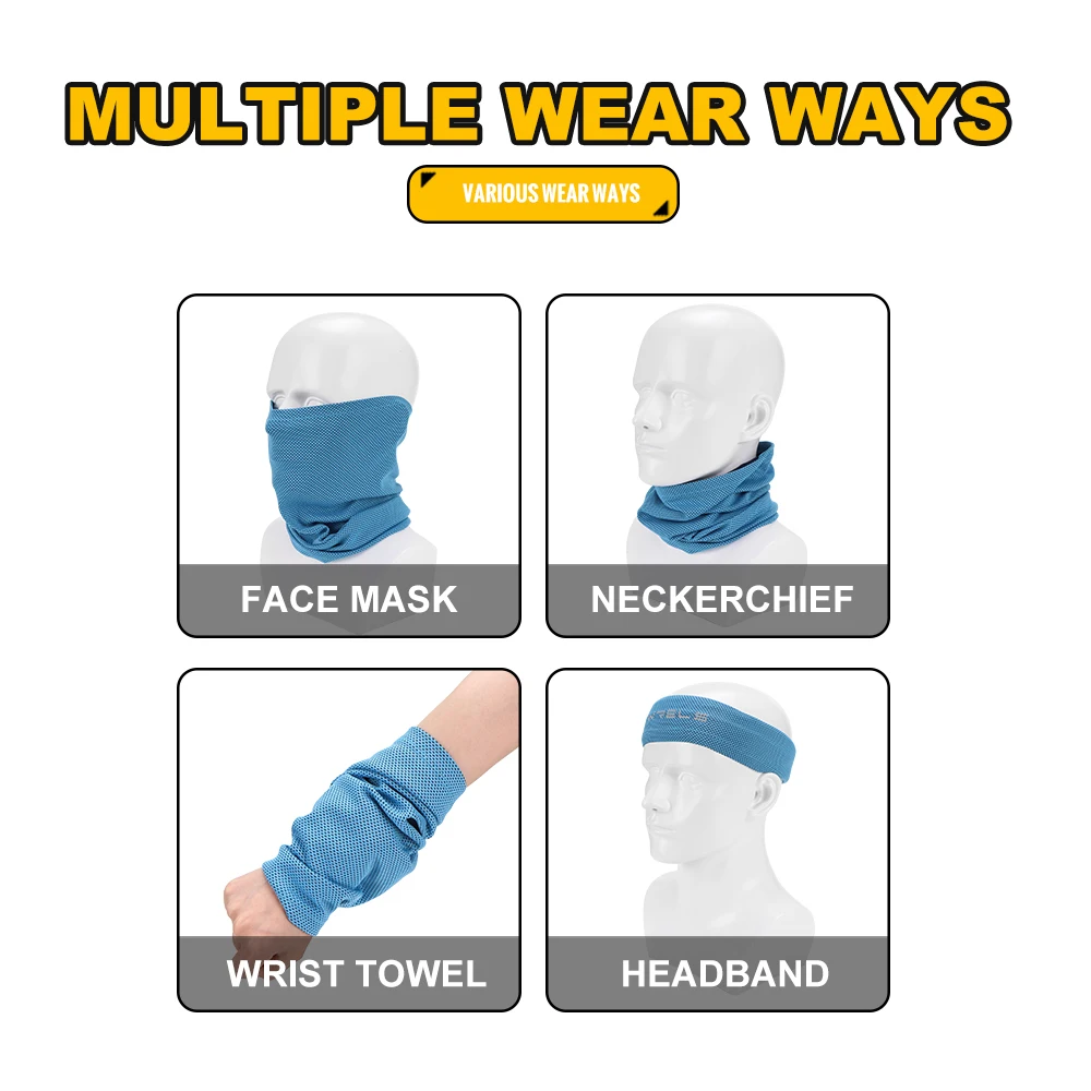 WRELS Sports Headscarf Tube Multi Use Cycling Face Mask Neck Gaiter Ice Silk Scarf Outdoor Face Shield Bicycle Bandage Wrist