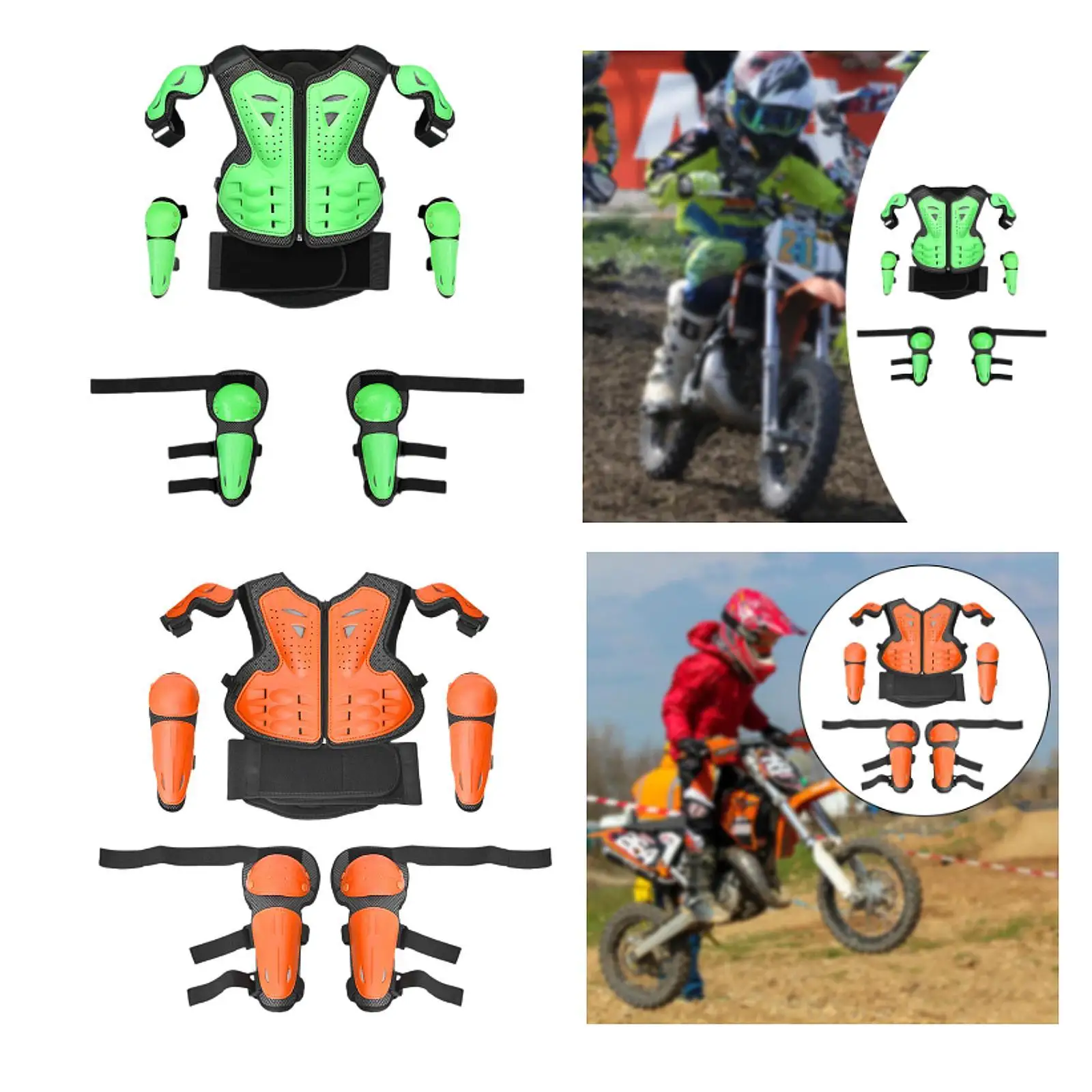 Kids Motorcycle Full Riding Guards Chest Spine Back Protector for Riding Skiing Outdoor Sports Motorbike Child